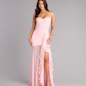 Sherrie Mesh Slit Mermaid Formal Dress