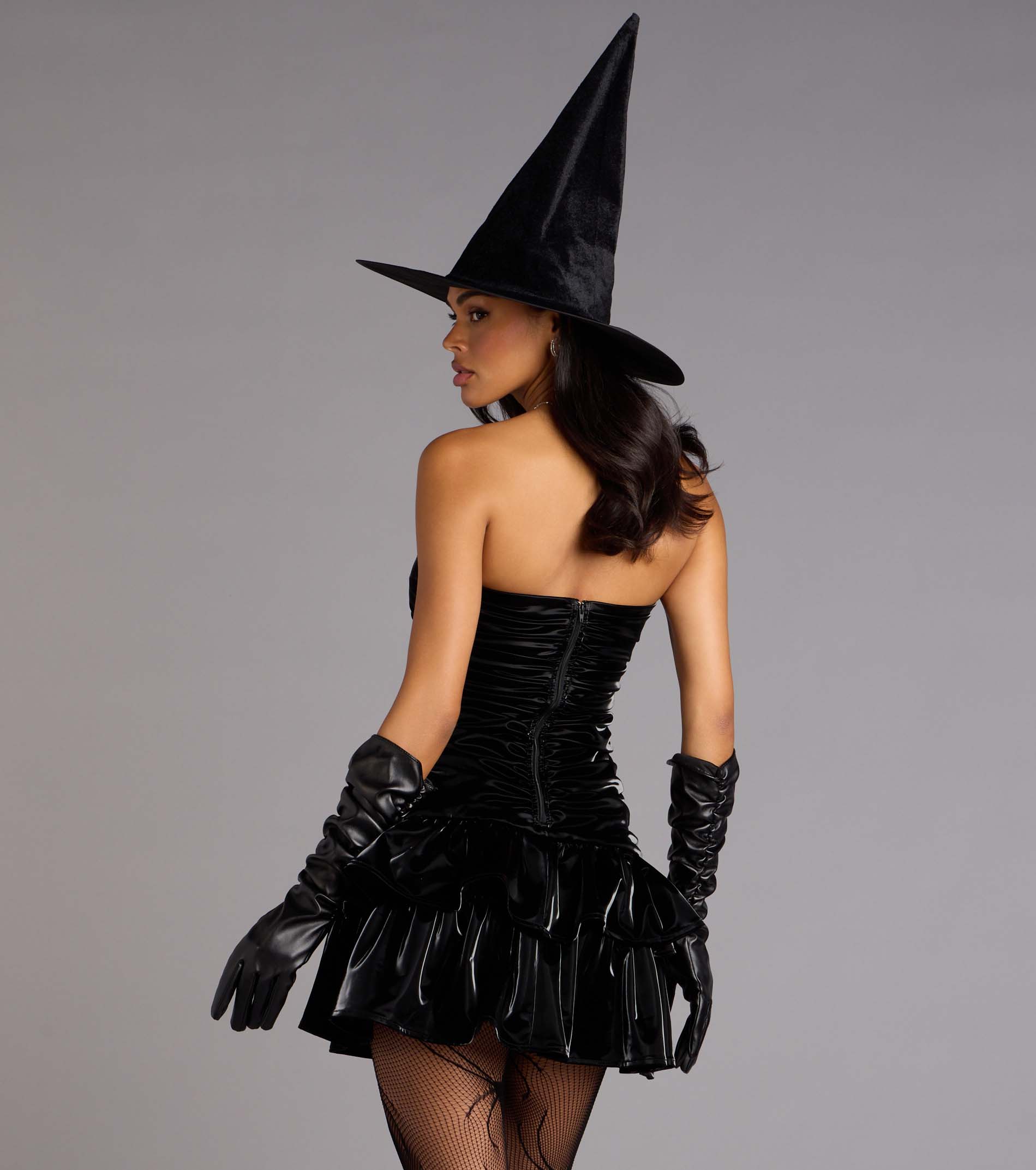 Party Starter Latex Ruffle Skater Dress - Image 7