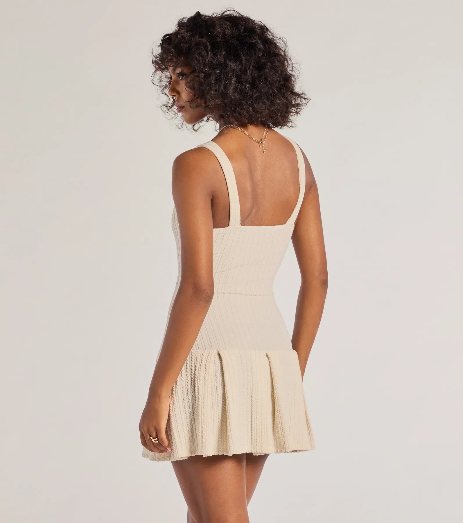 Elevated Button-Down Drop Waist Mini Dress - Image 2