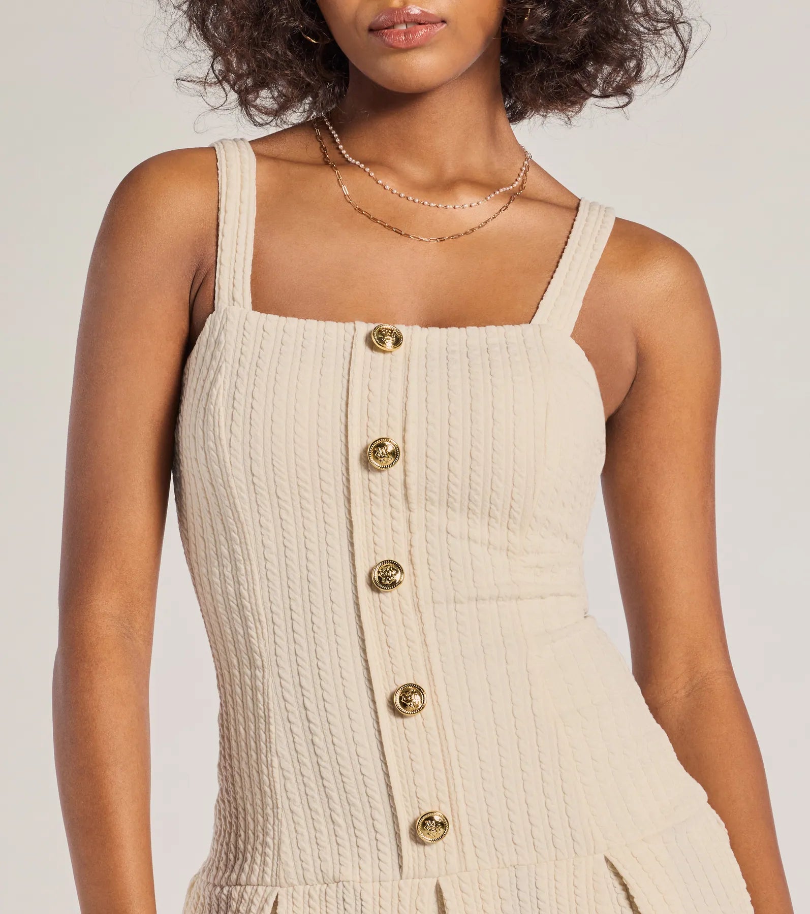 Elevated Button-Down Drop Waist Mini Dress - Image 4