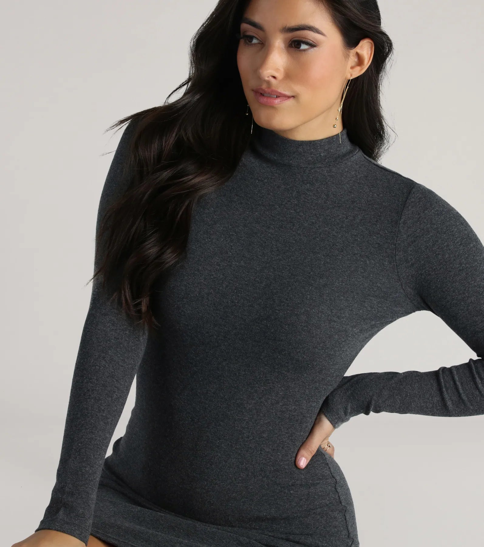 High Appeal Mock Neck Bodycon Mini Dress - Image 9