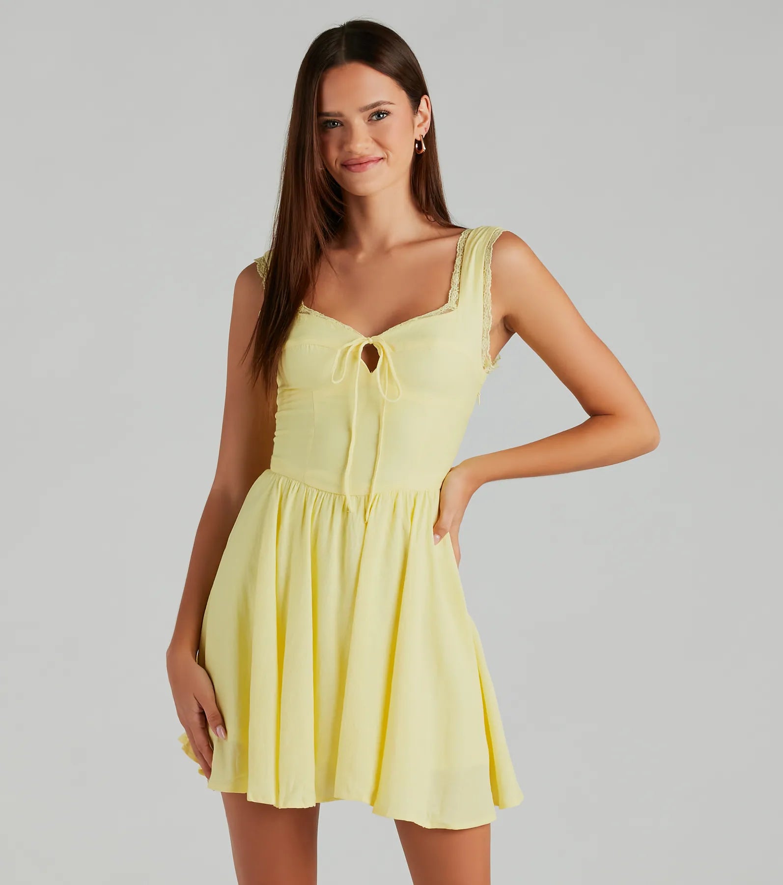 Isn't She A Beauty Woven Lace Skater Dress - Image 13
