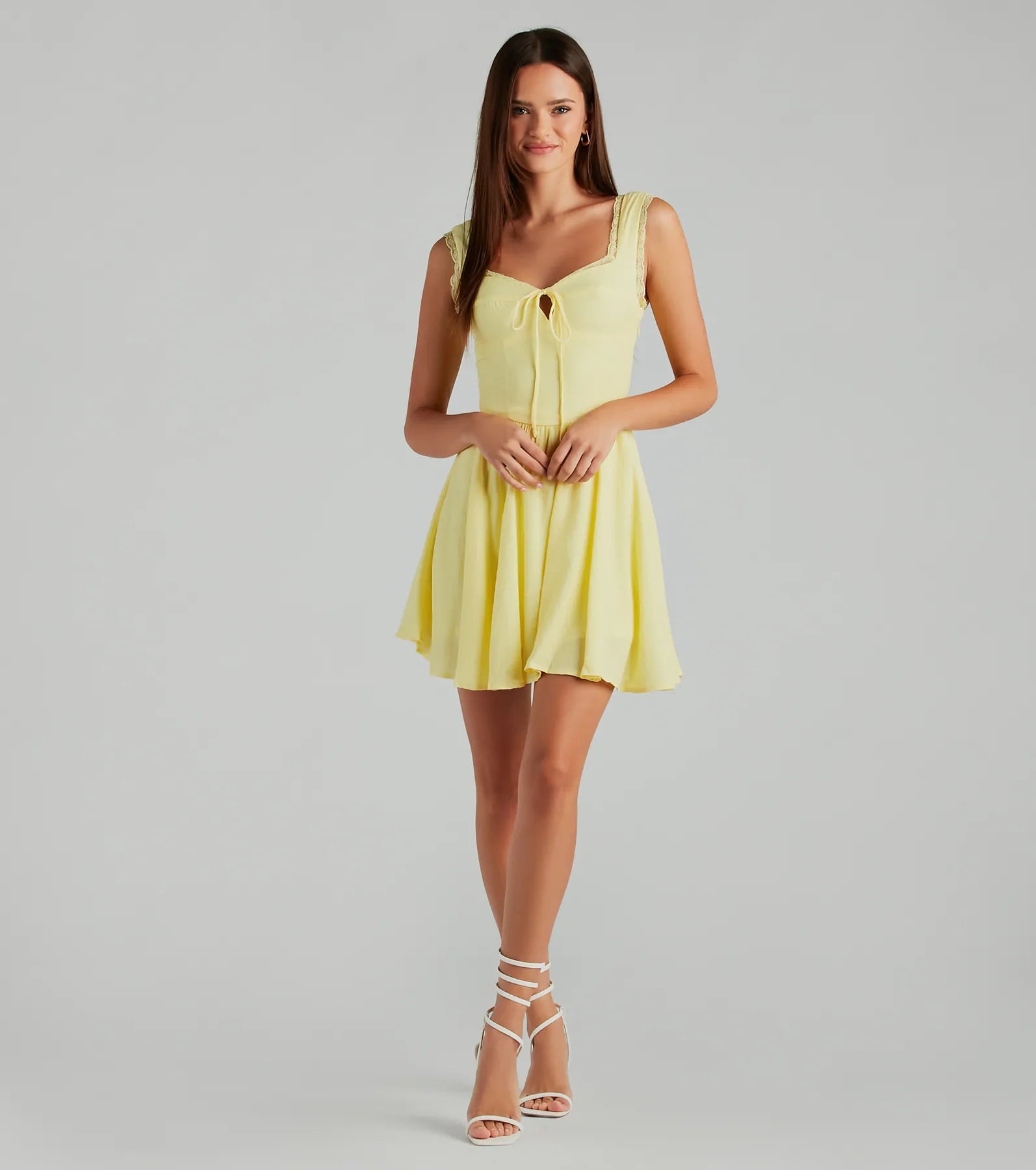 Isn't She A Beauty Woven Lace Skater Dress - Image 15