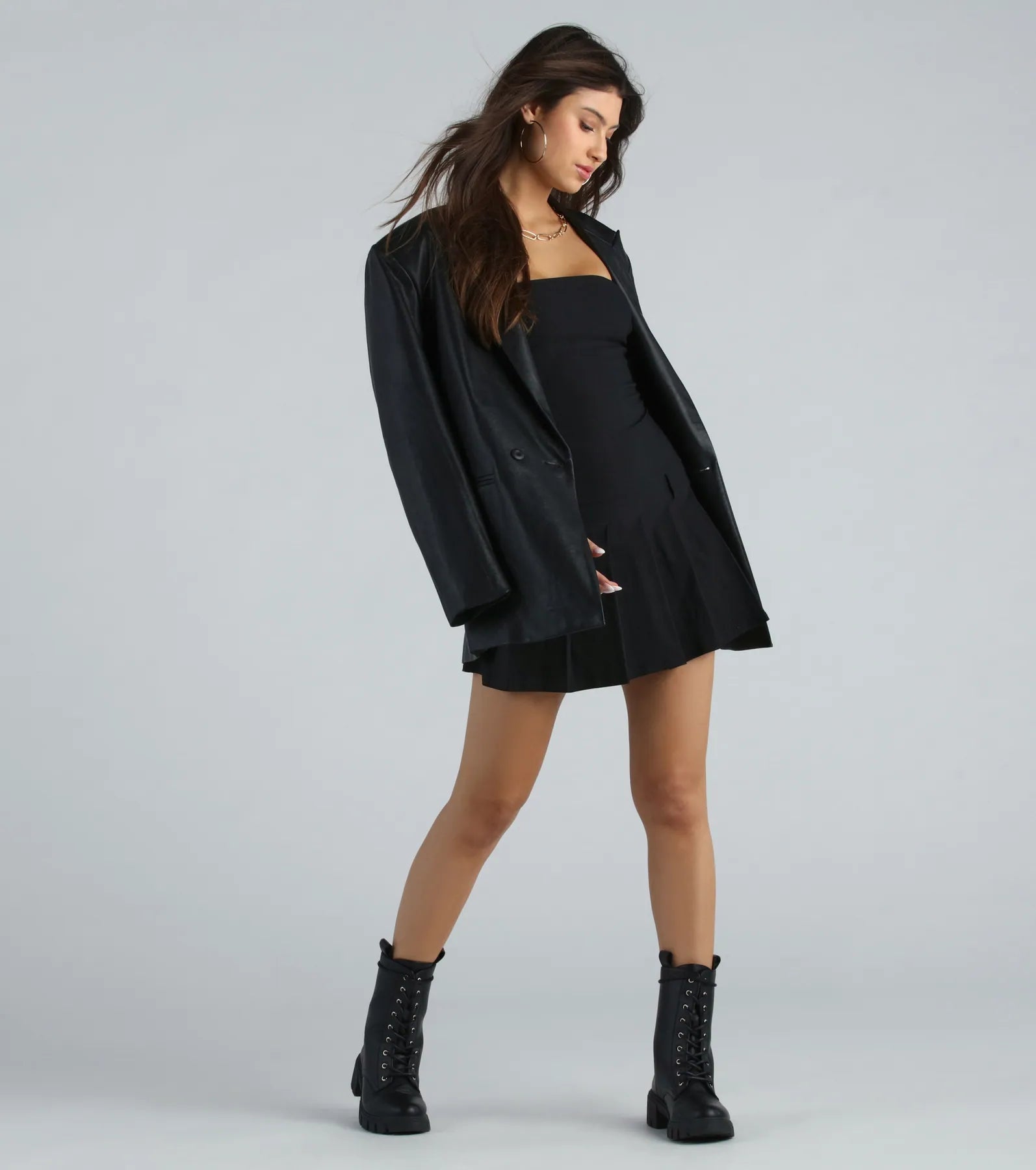 Preppy Posh Strapless A-Line Pleated Mini Dress - Image 2