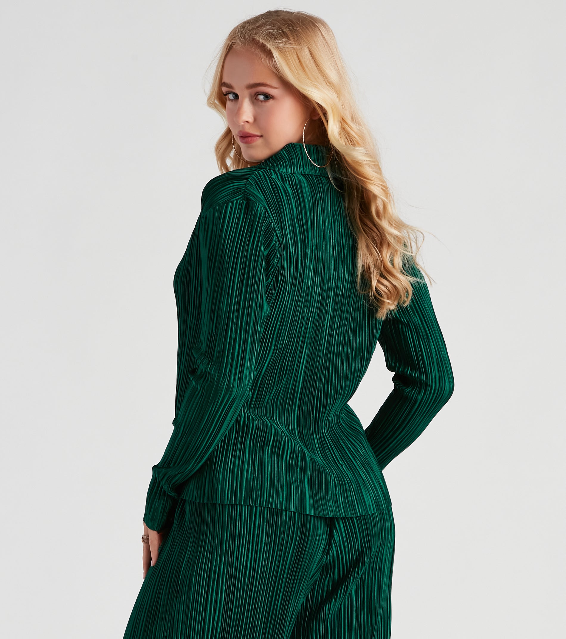 Dinner Date Satin Button Down Top - Image 6