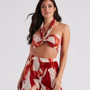 Island Time Floral Cropped Tube Top
