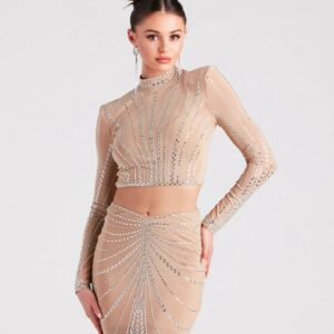 Wrapped In Rhinestone Crop Top