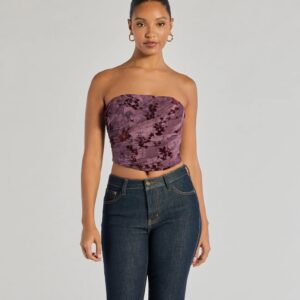 Floral Passion Ruched Cropped Corset Top