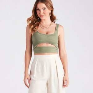 Cut To The Chase Cutout Tank Crop Top