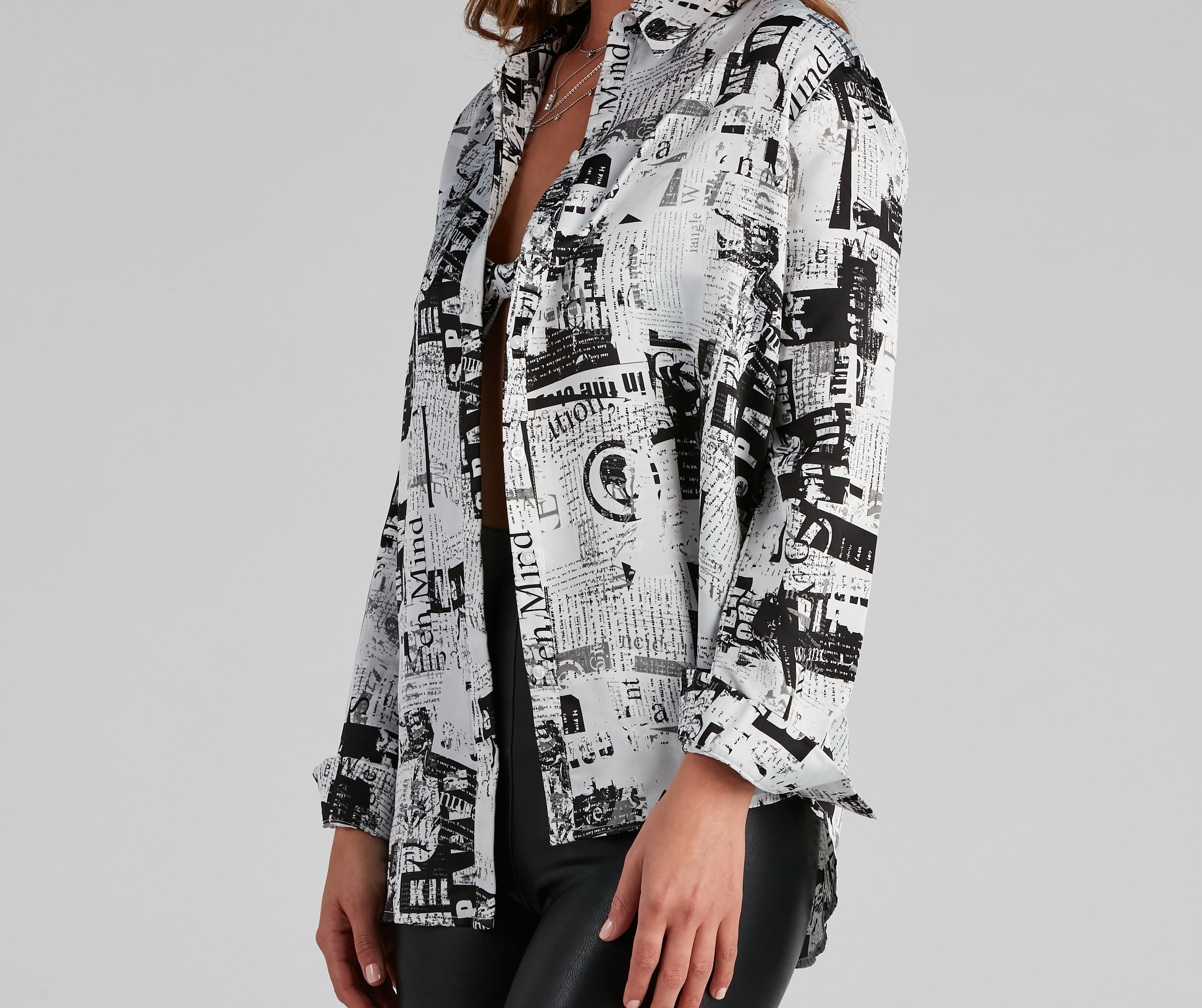 Making Headlines Satin Tunic Top - Image 4