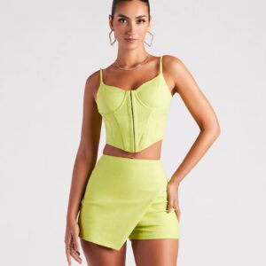 Flirtatious Style Linen Corset Top