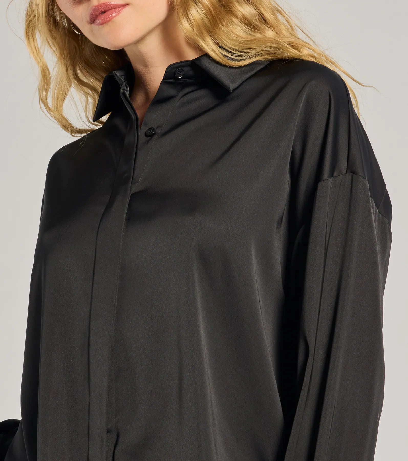 Always Chic Satin Button-Down Long Sleeve Top - Image 4