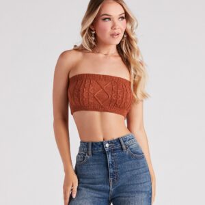 Call Me Cutie Cable Knit Tube Top
