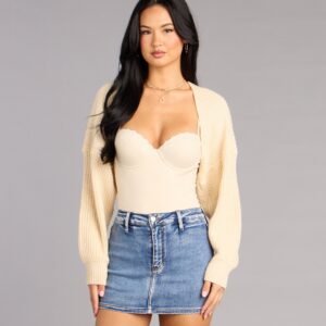 Sweet And Cozy Oversized Knit Sweater Bolero