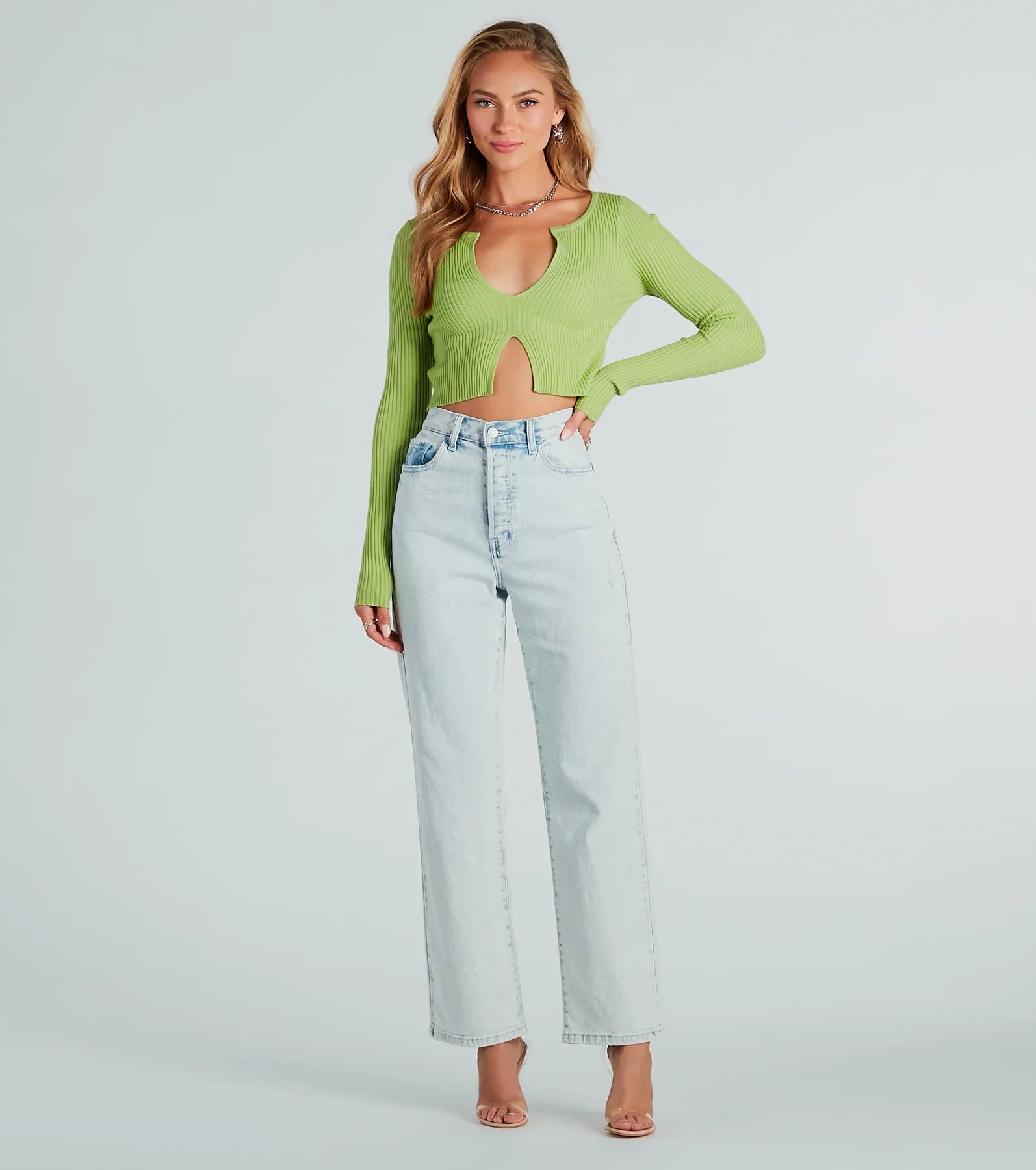Twice The Love Rib Knit Crop Top - Image 5