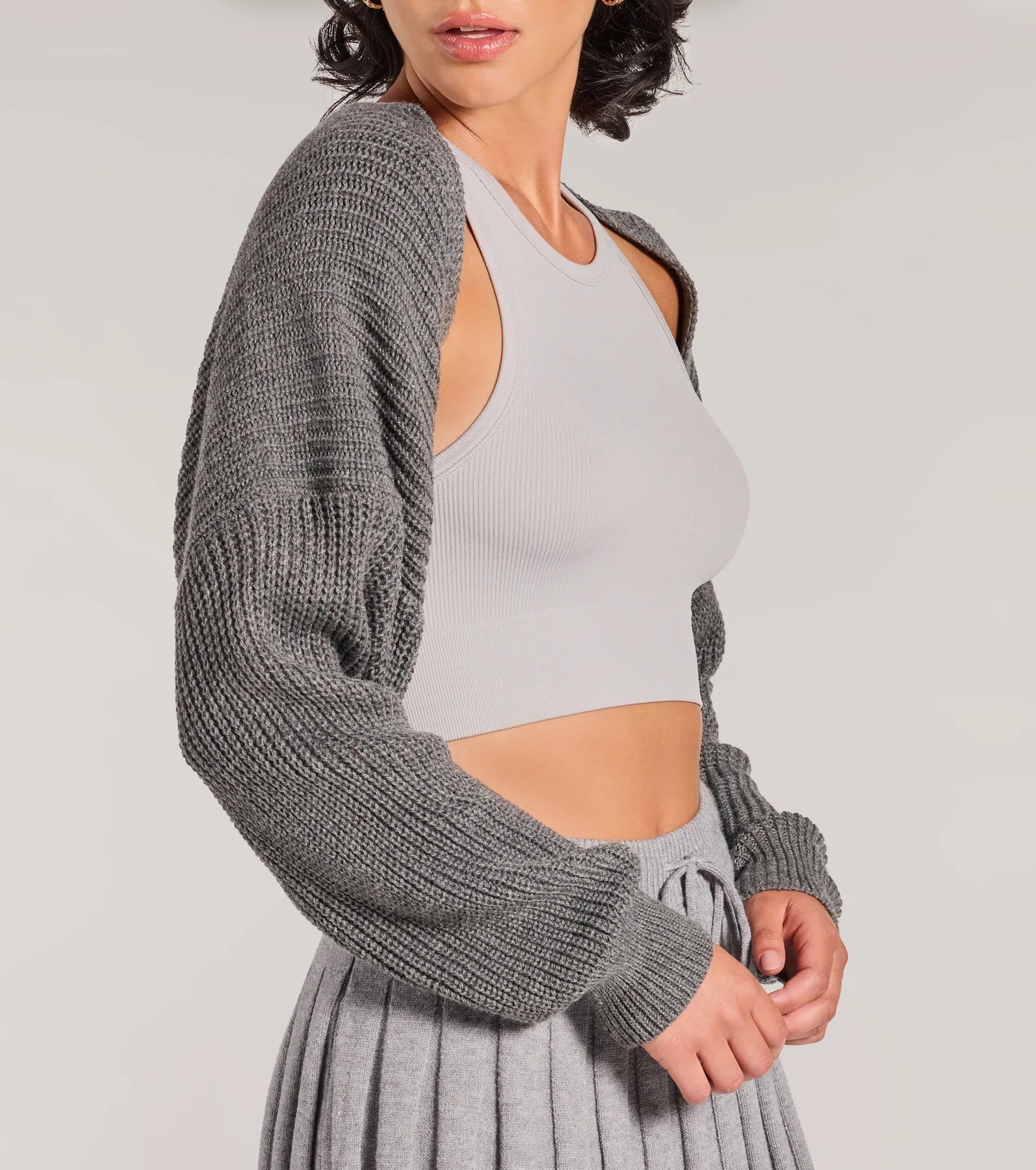 Sweet And Cozy Oversized Knit Sweater Bolero - Image 18