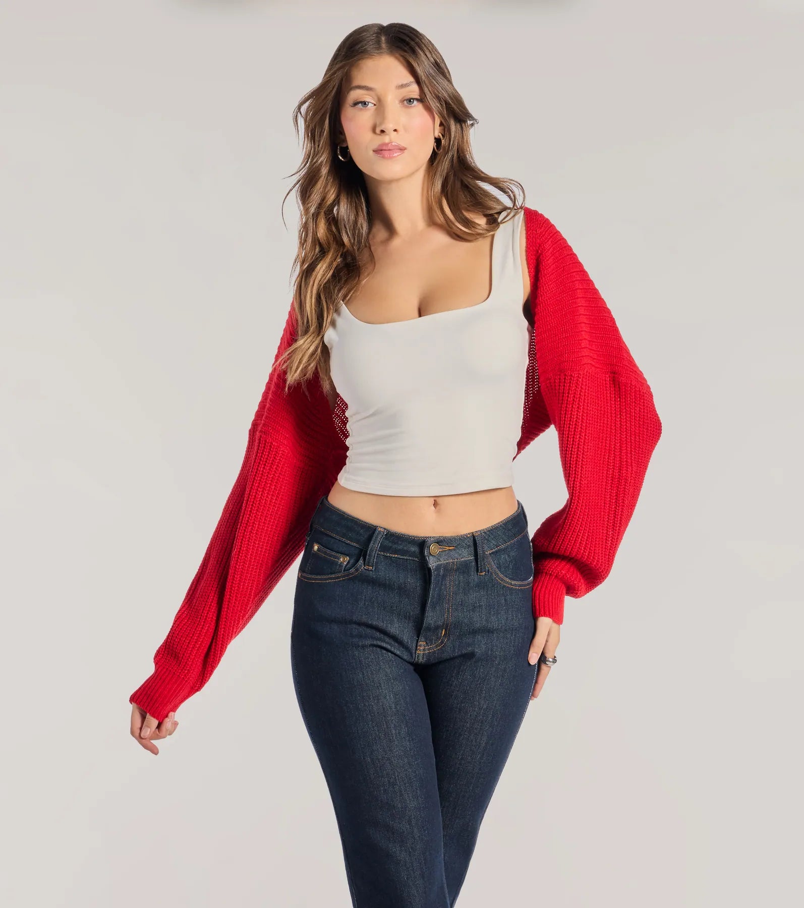 Sweet And Cozy Oversized Knit Sweater Bolero - Image 19
