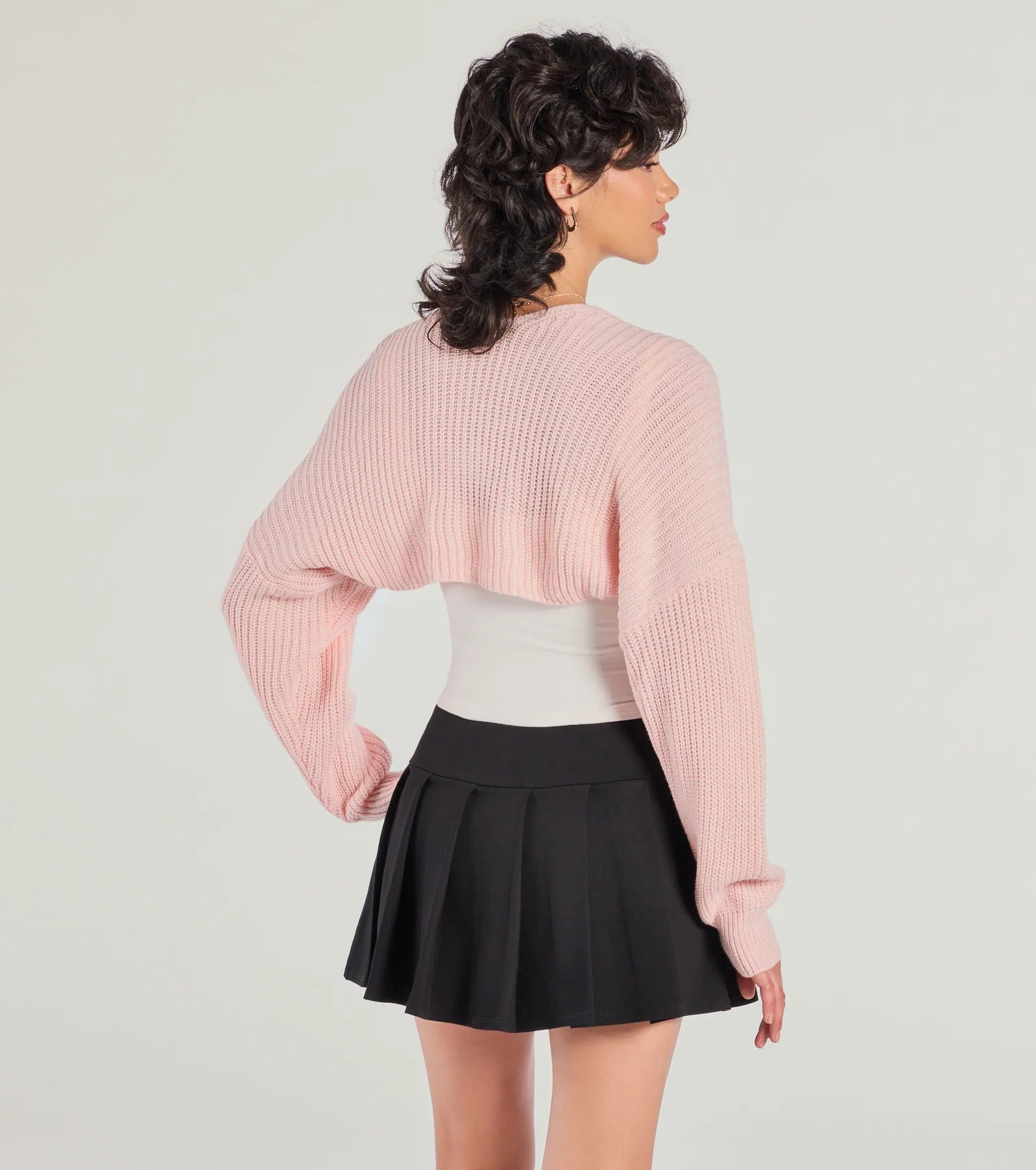 Sweet And Cozy Oversized Knit Sweater Bolero - Image 12