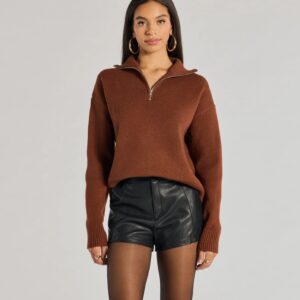 Cozy Staple Ribbed Knit Pullover Sweater
