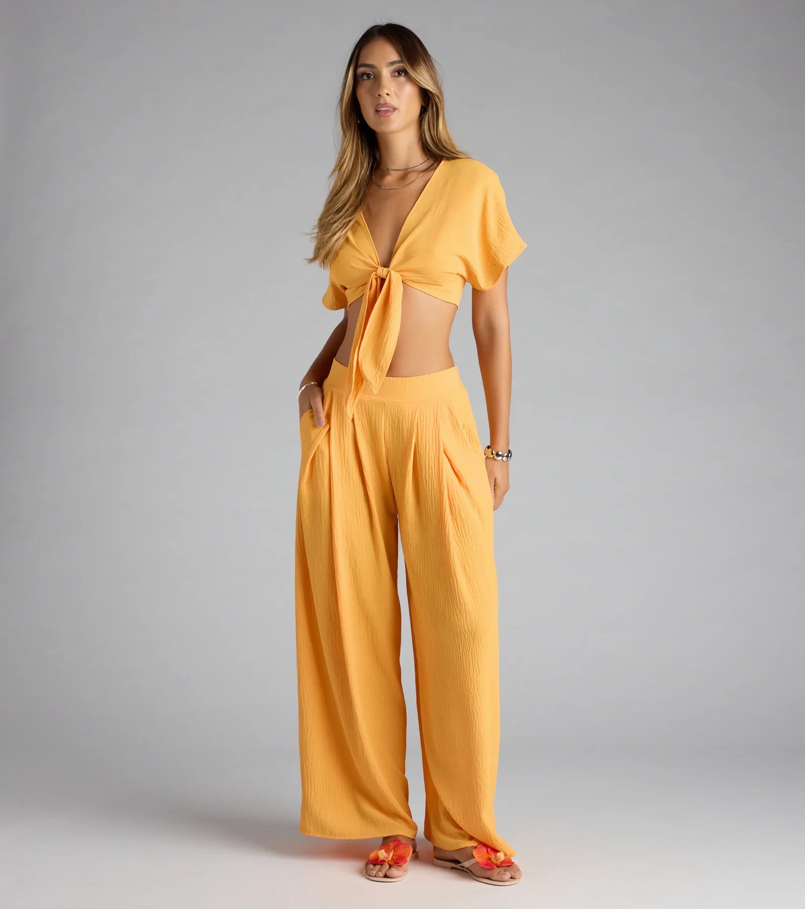 Weekend Vibes Tie-Front Crop Top - Image 3