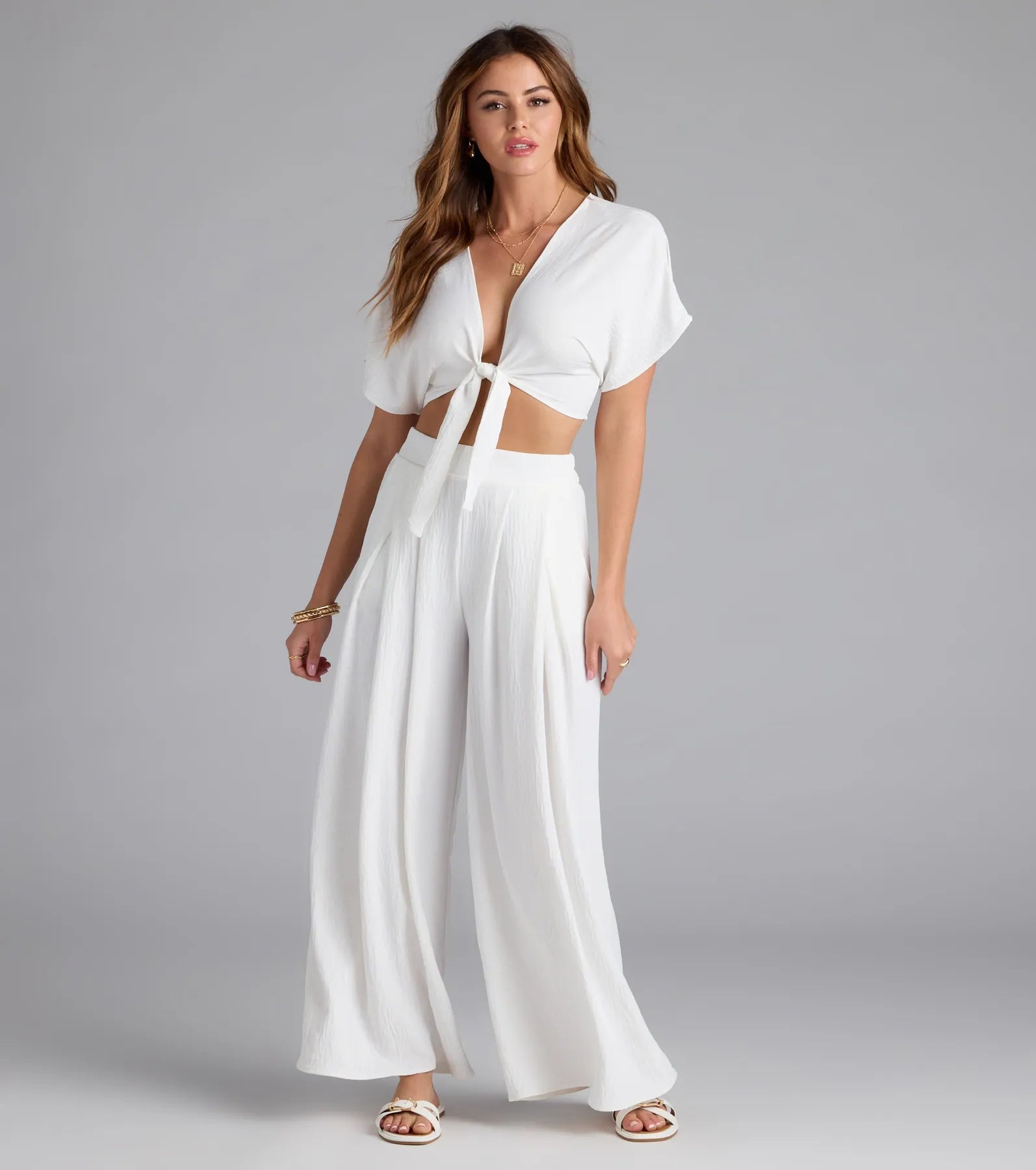 Weekend Vibes Tie-Front Crop Top - Image 7