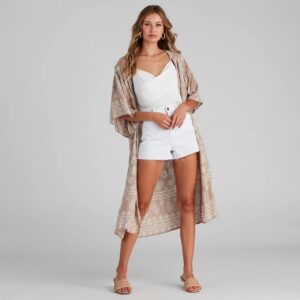 Vacay Mode Printed Kimono