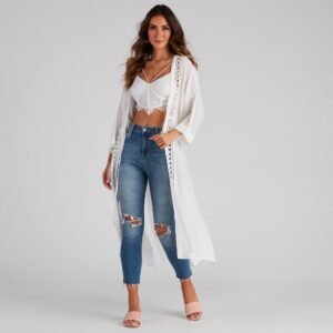 Palm Beach Linen Crochet Kimono