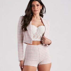 As If Moment Tweed Crop Blazer
