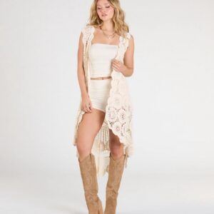 Somewhere Fun Crochet Vest Duster