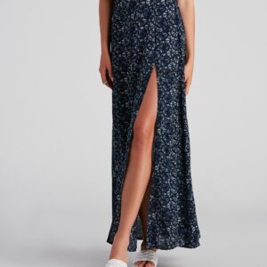 Kaleidoscope Boho Slit Maxi Skirt