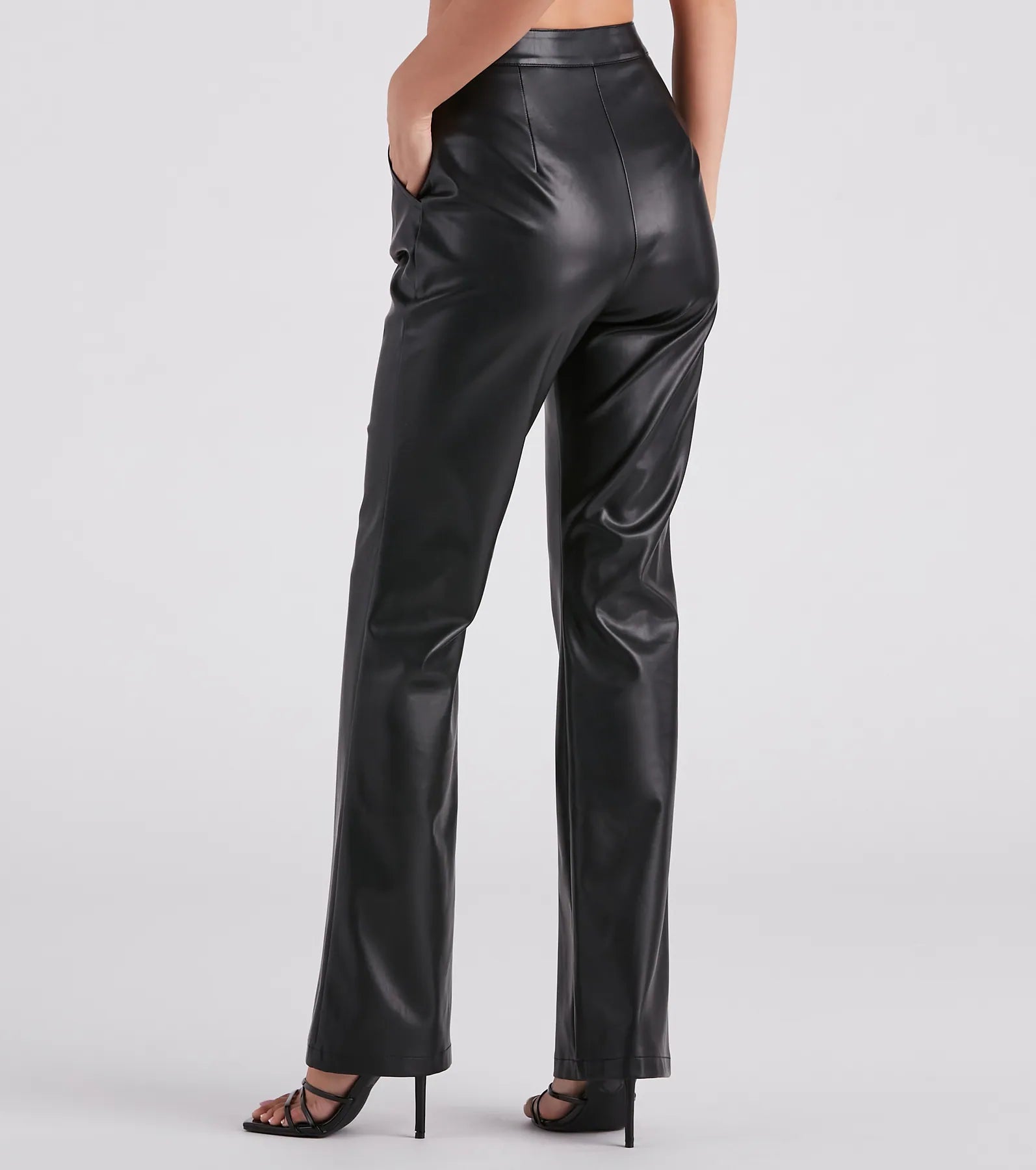 Major Slay Faux Leather Wide-Leg Pants - Image 3