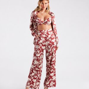 Major Muse Floral Satin Pants