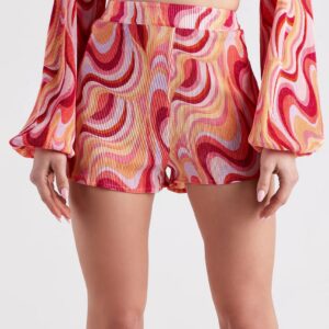 So Retro Swirl Print Shorts