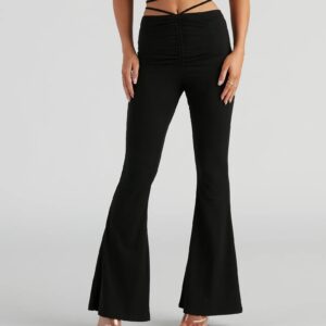 Elevated Casual Strappy Flare Pants