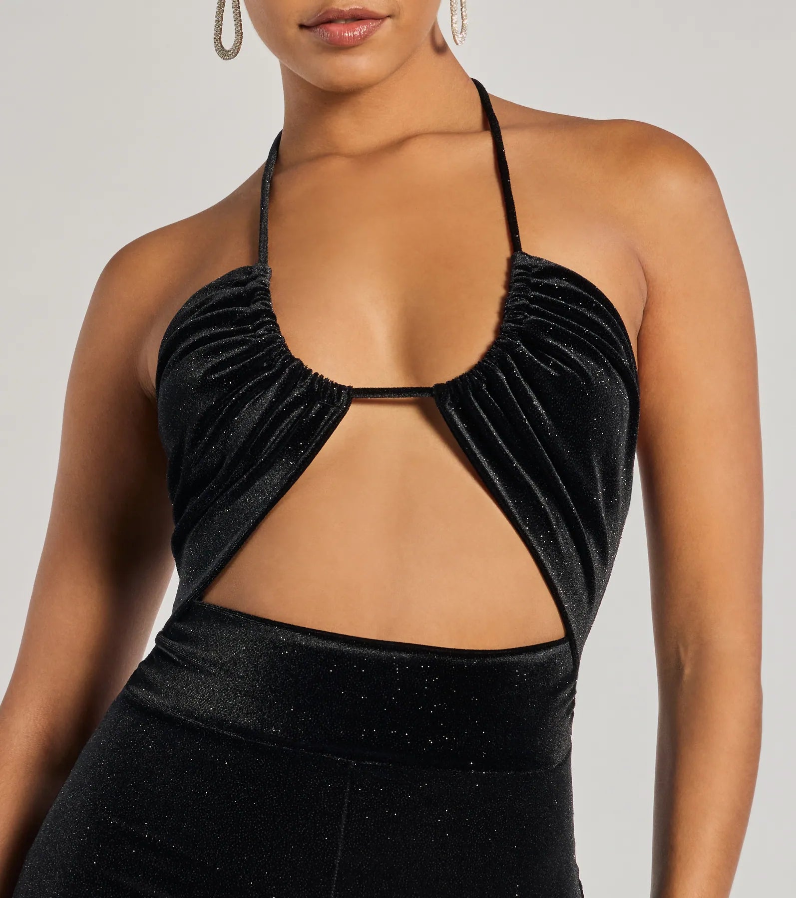 Here To Party Glitter Knit Cutout Jumpsuit - Image 3