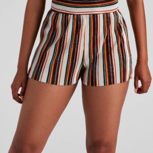 Seasonal Striped Pleat Shorts