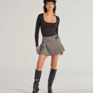 Preppy Appeal Pleated Plaid Skort