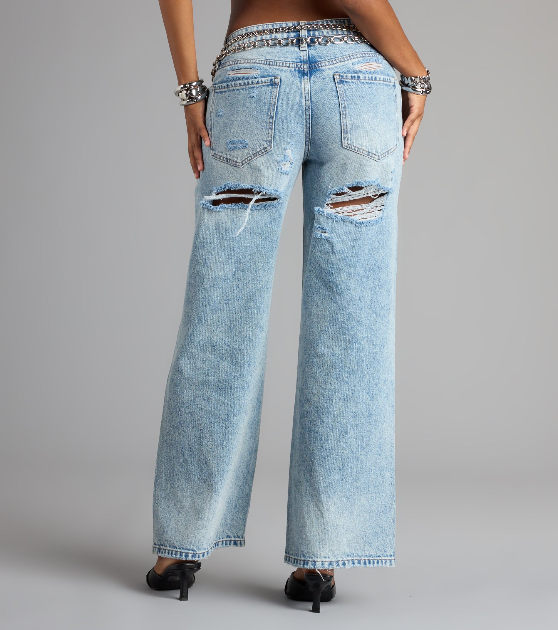 Casual Chaos Mid-Rise Wide Leg Denim Jeans - Image 3