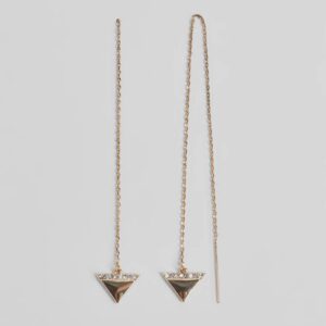 Glittery Goals Triangle Rhinestone Threader Earrings