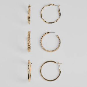 Gorgeous Three-Pack Hoop Earrings Set