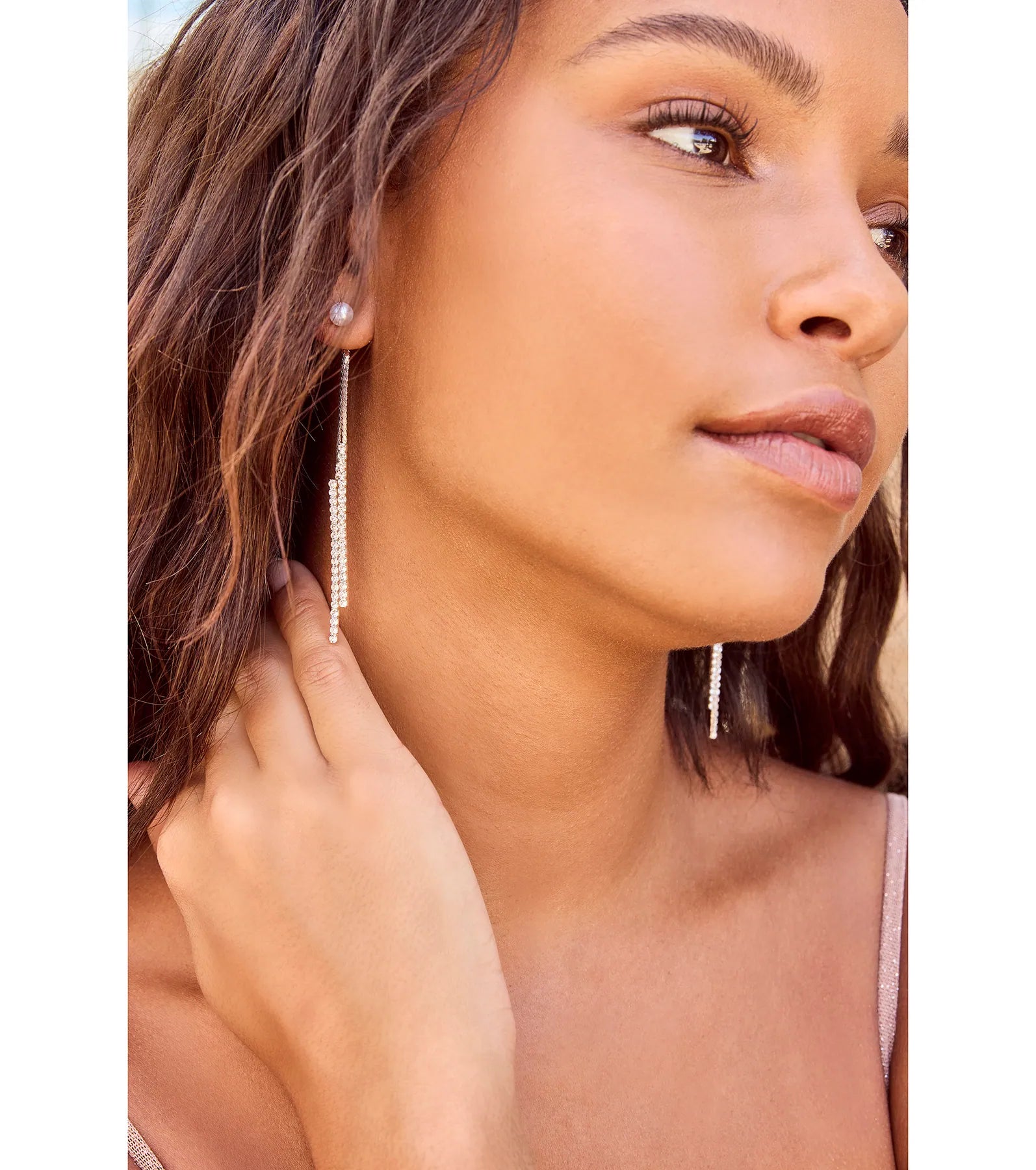 So Luxe Pearl And Rhinestone Dainty Duster Earrings - Image 4