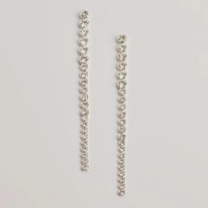 Sleek Styling Linear Rhinestone Earrings