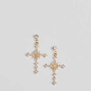 Graceful Charm Cross Rhinestone Earrings