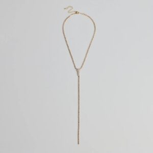 Luxe Glam Rhinestone And Pearl Lariat Necklace