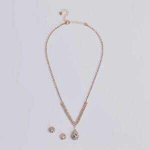 My Moment Rhinestone Necklace And Earrings Set