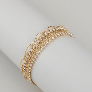 Glow Getter Rhinestone Layered Bracelet