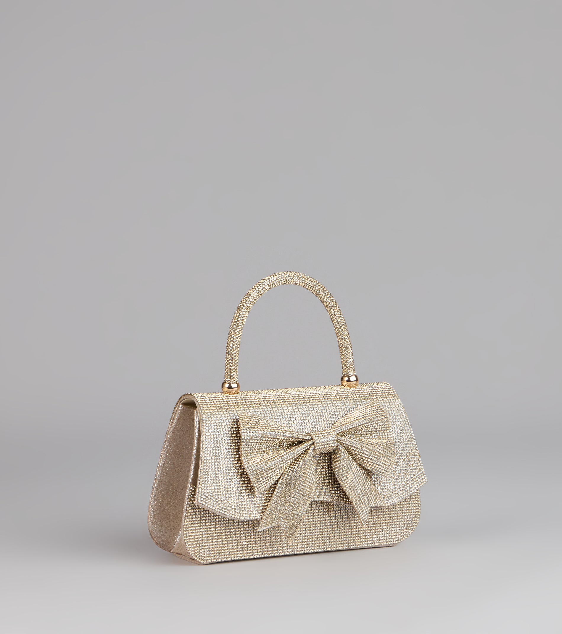 So Pristine Bow Rhinestone Purse