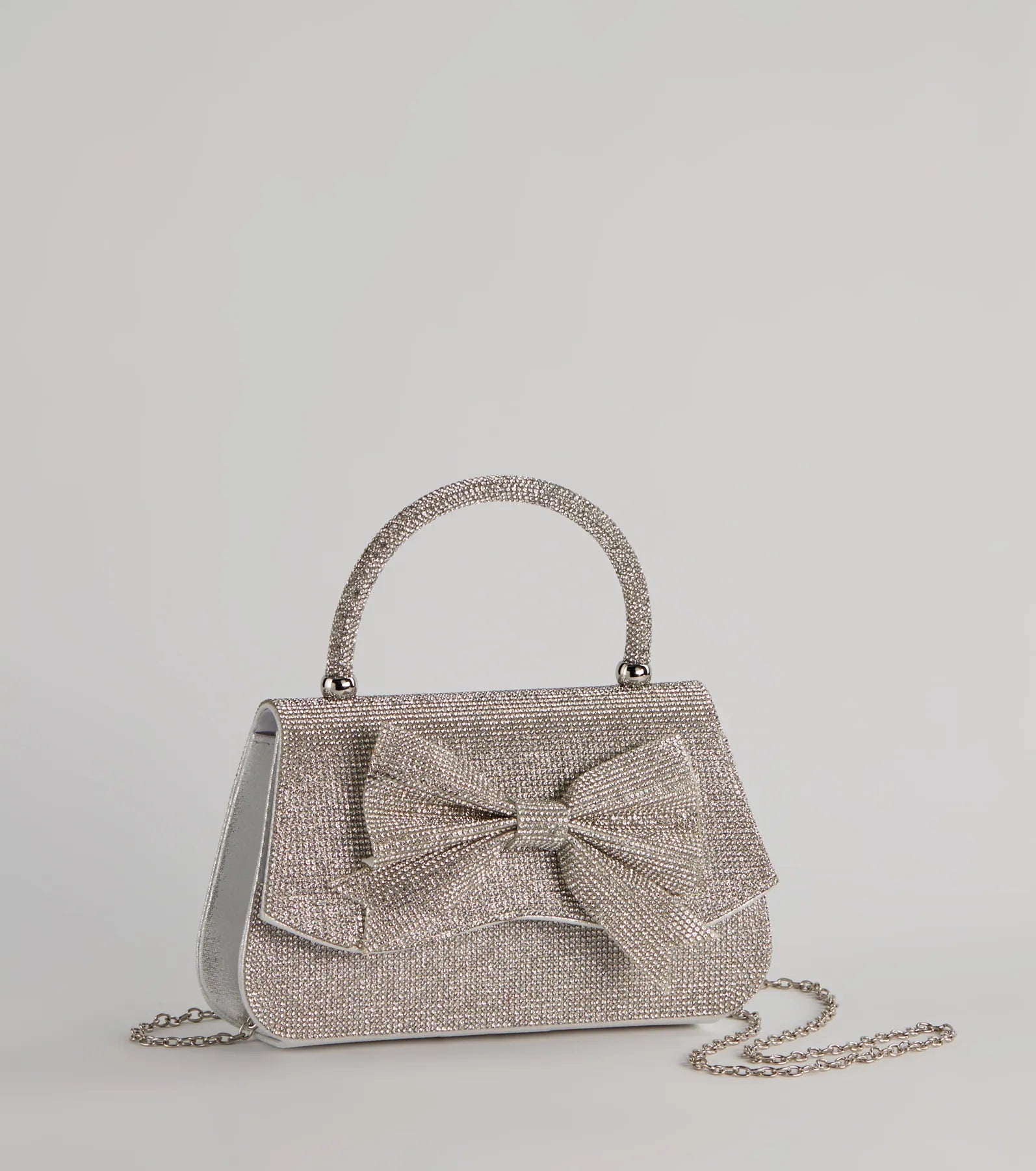So Pristine Bow Rhinestone Purse - Image 9