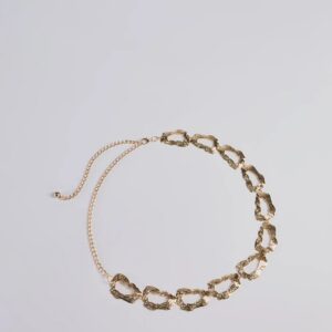 Boldly Chic Abstract Hammered Metal Chain Belt
