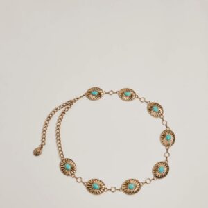 Western Glam Concho Chain Stone Belt